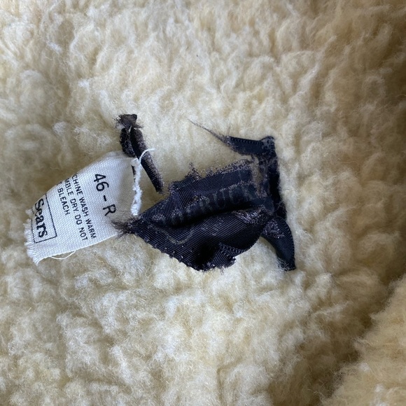 Vintage Sears Roebuck Heavy Sherpa Denim 70’s Chore Jacket Sz 46 - Picture 11 of 14